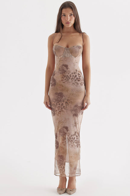 Marise Printed Mesh Dress