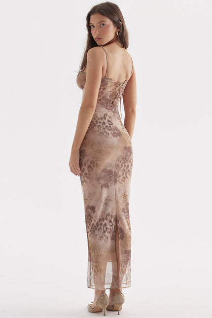 Marise Printed Mesh Dress