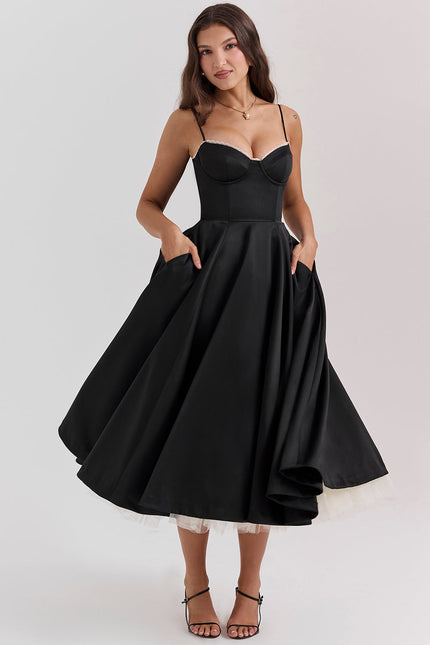 Luciane Satin Midi Dress