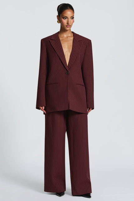 Bordeaux Reece Burgundy Pinstripe Blazer