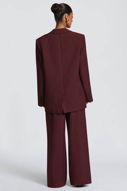 Bordeaux Reece Burgundy Pinstripe Blazer