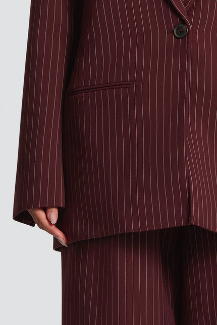 Bordeaux Reece Burgundy Pinstripe Blazer